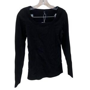NEW Automet Black Long Sleeve Scoop Neck Top - Misses Small